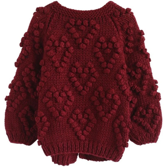 Chicwish Kinit Your Love Heart Yarn Ball Chunky‎ Hand Knit Cardigan - Picture 3 of 10